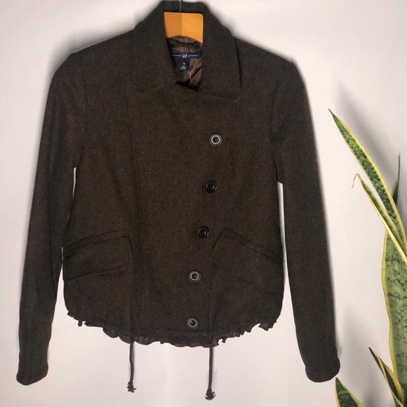GAP Jackets & Blazers - Gap wool olive bomber jacket size xs